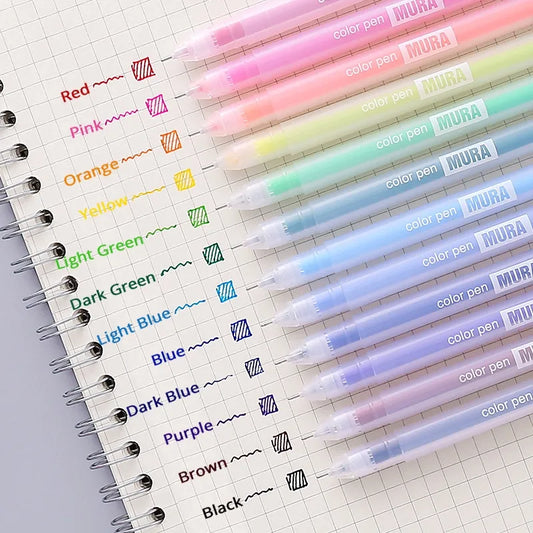 12-Color Macaron Kawaii Pen Set